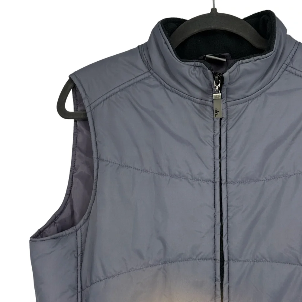 Alo Yoga Size XXL Lavender w Gray Fleece Zip Up Puffer Air Land Ocean Vest